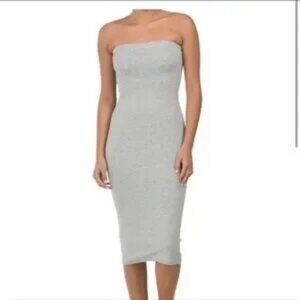 NWT Womens SKIN Organic Hestia Grey Tube Dress L